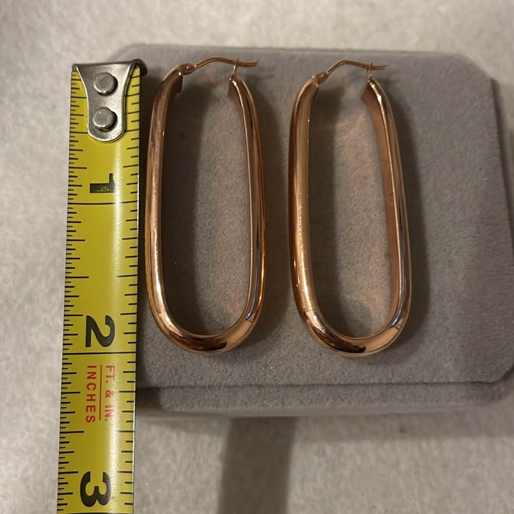 Vintage Bronze Milor Chunky Classic Hoop Earrings Made in Italy 🇮🇹 - Picture 5 of 5